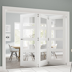 Deanta Coventry Internal Fire Door with 4 Clear Glazed Light - White Primed