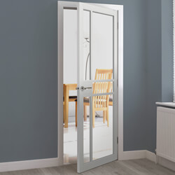 JB Kind City Industrial Internal Door with 5 Clear Glazed Light - White Painted