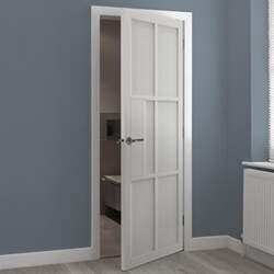 JB Kind Civic Industrial Internal Door with 6 Panel - White Painted