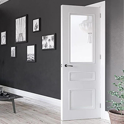 Deanta Windsor Internal Door with 2 Panel and 1 Clear Bevelled Glazed Light - White Primed