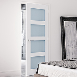 Deanta Coventry Internal Door with 4 Obscure Glazed Light - White Primed