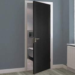JB Kind Aria Flutted Internal Fire Door - Black Laminate