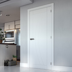 Deanta Ravello Internal Fire Door with 3 Panel - White Primed