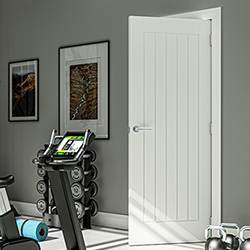 Deanta Ely Internal Fire Door with 1 Panel - White Primed