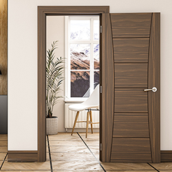 Deanta Pamplona Internal Door with 6 Panel - Prefinished Walnut