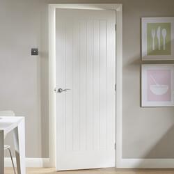 XL Joinery Suffolk Internal Door with 1 Panel - White Primed