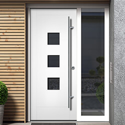 XL Joinery Turin External Door with 3 Obscure Glazed Light - White Primed