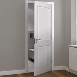 JB Kind Canterbury Internal Door with 4 Panel - White Primed Smooth Texture