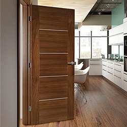 Deanta Valencia Internal Fire Door with 5 Panel - Prefinished Walnut