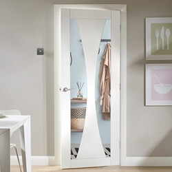 XL Joinery Verona Internal Door with 2 Clear Glazed Light - White Primed