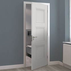JB Kind Catton Internal Fire Door with 3 Panel - White Primed