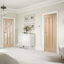 LPD Utah Internal Door with 3 Clear Glazed Light - Prefinished Oak