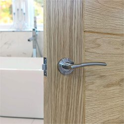 JB Kind Dallas Latch Door Handle Pack 126 w x 50mm Dia - Satin And Polished-Chrome Finish