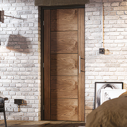 LPD Vancouver Internal Fire Door with 5 Panel - Prefinished Walnut