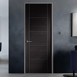 LPD Vancouver Laminate Internal Fire Door with 5 Panel - Fully Finished Dark Grey