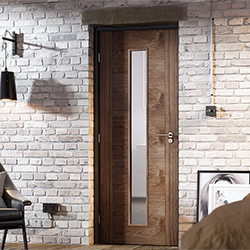 LPD Sofia Internal Door with 1 Panel and 1 Clear Glazed Light - Prefinished Walnut
