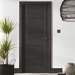 LPD Vancouver Laminate Internal Door with 5 Panel - Prefinished Black Ash
