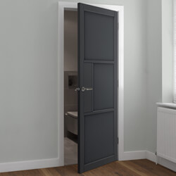 JB Kind Cosmo Industrial Internal Door with 3 Panel - Dark Grey Laminate