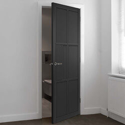 JB Kind Civic Industrial Internal Door with 6 Panel - Black Painted