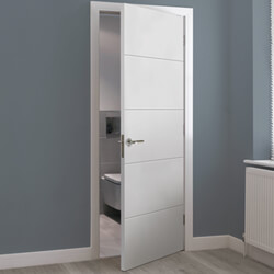 JB Kind 4 Horizontal Lines Moulded Internal Door with 5 Panel - White Primed
