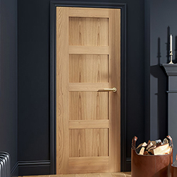 LPD Shaker Internal Fire Door with 4 Panel - Prefinished Oak