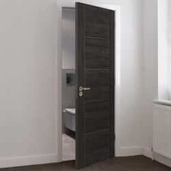JB Kind Tigris Laminate Internal Fire Door with 5 Panel - Dark Grey