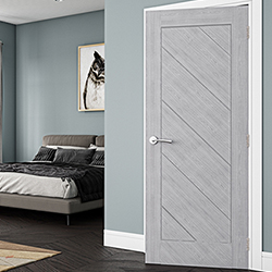Deanta Torino Internal Fire Door with 6 Panel - Prefinished Light Grey Ash