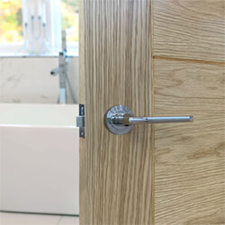 JB Kind Seattle Latch Door Handle Pack 130 w x 52mm Dia - Satin And Polished-Chrome Finish