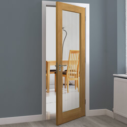 JB Kind Thames Internal Door with 1 Clear Glazed Light - Unfinished Oak