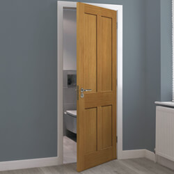 JB Kind Rushmore Internal Fire Door with 4 Panel - Unfinished Oak
