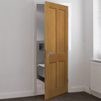 JB Kind Rushmore Un-Finished Oak 4-Panels Internal Door