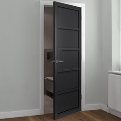 JB Kind Metro Industrial Internal Door with 5 Panel - Black Painted