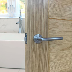JB Kind Phoenix Latch Door Handle Pack 135 w x 52mm Dia - Satin And Polished-Chrome Finish