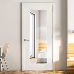 Deanta Denver Internal Door with 1 Clear Glazed Light - White Primed