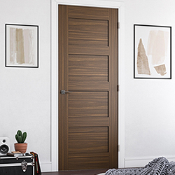 Deanta Coventry Internal Door with 4 Panel - Prefinished Walnut