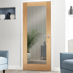 LPD Mexicano Pattern-10 Internal Door with 1 Clear Glazed Light - Prefinished Oak