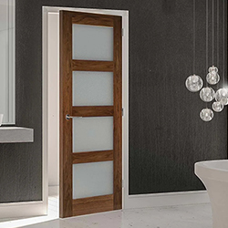 Deanta Coventry Internal Door with 4 Obscure Glazed Light - Prefinished Walnut