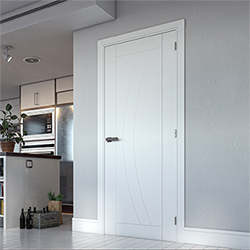 Deanta Ravello Internal Door with 3 Panel - White Primed