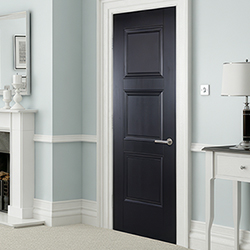 LPD Amsterdam Internal Door with 3 Panel - Black Primed