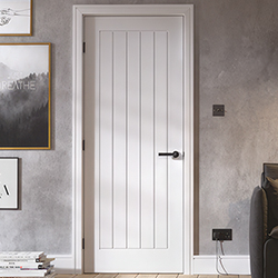 LPD Mexicano Internal Fire Door with 1 Panel - White Primed