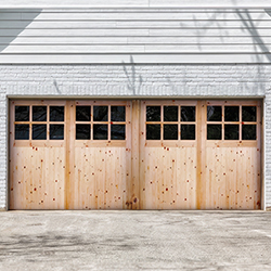 LPD External Garage Door Pair with 6 Obscure Glazed Light - Unfinished Redwood