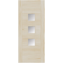 XL Joinery Turin External Door with 3 Obscure Glazed Light - Unfinished Accoya