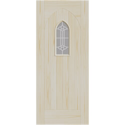 XL Joinery Westminster External Door with 6 Panel and 1 Printed Glazed Light - Unfinished Accoya