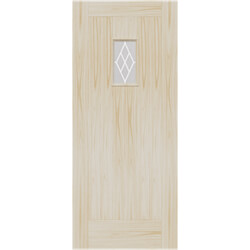 XL Joinery Chancery External Door with 6 Panel and 1 Printed Glazed Light - Unfinished Accoya