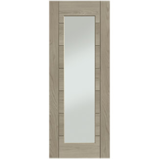 XL Joinery Palermo Essential Crema Oak 7-Panels 1-Lite Internal Glazed Door