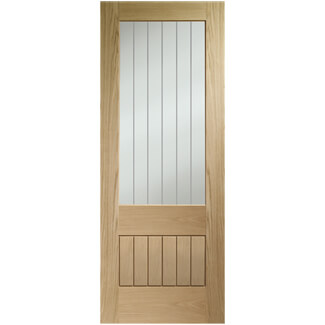 XL Joinery Suffolk Essential 2XG Clear Lacquer Oak 6-Panels 1-Light Internal Clear Etched Glazed Door