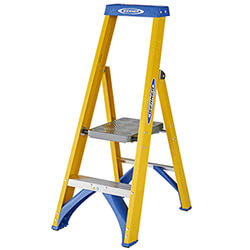 Werner Fibreglass Platform Stepladders - 2 Tread