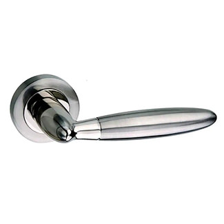 Atlantic Mediterranean Gibraltar Lever on Round Rose - Satin Nickel/Polished Nickel