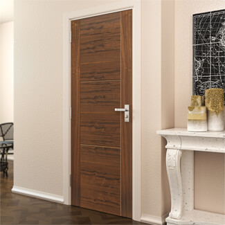 JB Kind Mistral Pre-Finished Walnut 3-Panels Internal Door