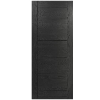 Deanta Seville Painted Brushed Black Oak 7-Panels Internal Fire Door